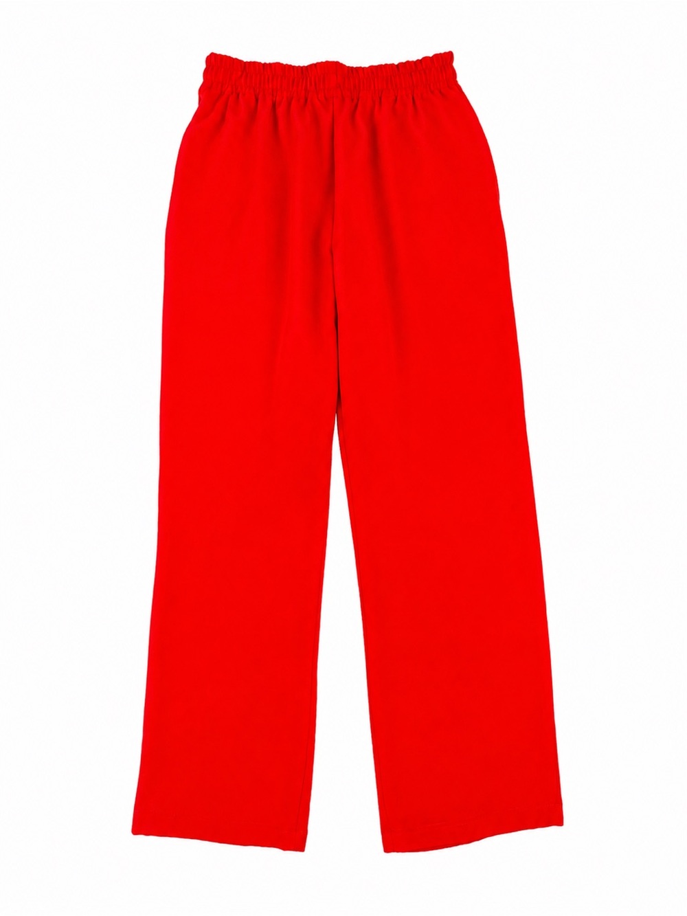 Red Wide Leg Drawstring Resort Beach Pants Relaxed Pull-On Size S - Picture 4 of 6